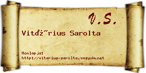 Vitárius Sarolta névjegykártya
